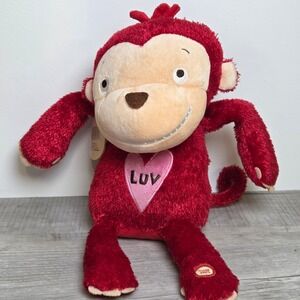 Vintage Hallmark Valentines Day Red Plush Luv Monkey Funny Love Messages-video